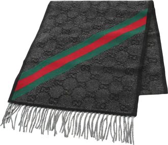 Gucci Sciarpa in lana con motivo GG anni 2020 - Grigio