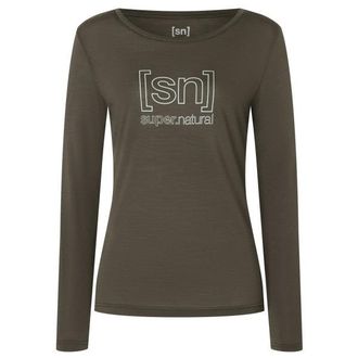 super.natural The Essential Logo L/S Longsleeve für Damen | oliv
