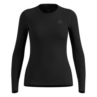 Odlo Merino 200 Crew Neck Top - Dames - Thermokleding winter - Zwart - L - Wol - Fitness