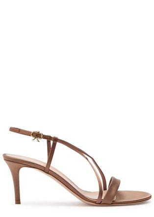 Gianvito Rossi Larisse 70 Satin Sandals - Bronze - 40 (IT40 / UK7)