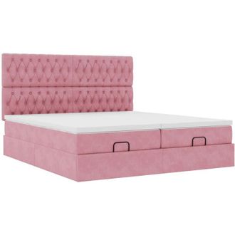 vidaXL Estructura De Cama Otomana Colchones Terciopelo Rosa 180x200cm Vidaxl