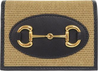 Gucci Beige Navy Canvas Leather Wallet (Bi-Fold) (Pre-Owned)