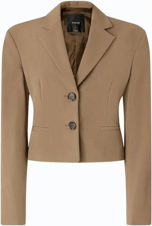 Pinko Slim-fit Cropped Blazer - Dames - Blazers - Beige - S - Jassen