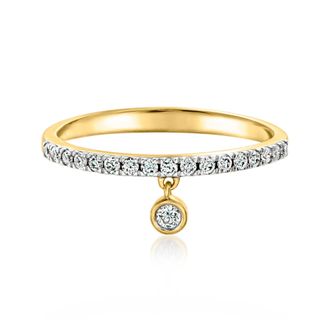 RS Pure by Ross-Simons Lab-Grown Diamond Drop Ring in 18kt Gold Over Sterling