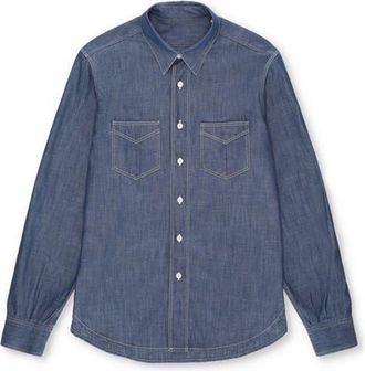Fortela Osumi Chambray Shirt in Indigo Rinse at Nordstrom, Size Xx-Large Eu