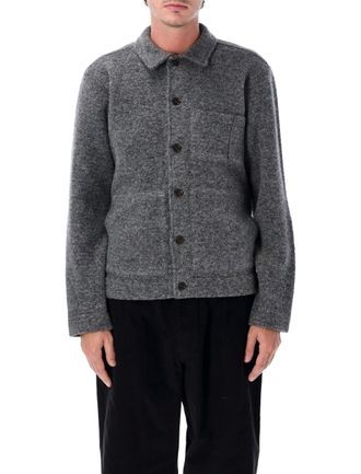 Universal Works Wool Fleece Overshirt Jacket With Button Closure And Pocket Detail