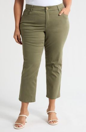 Wit & Wisdom High Waist Ankle Straight Leg Pants in Lily Pad at Nordstrom, Size 18W