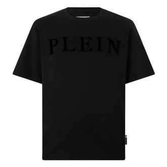 Philipp Plein T-Shirt Girocollo Ss Logo - - Tops - Uomo - Nero - 3XL