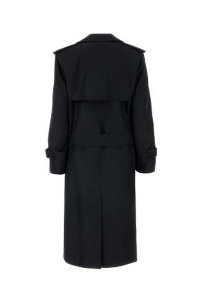 Burberry Womens Black Silk Blend Trench Coat