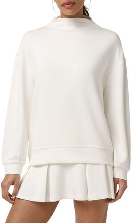 Travis Mathew Skyloft Soft Funnel Neck Sweatshirt in Snow White at Nordstrom, Size X-Large