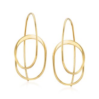 Ross-Simons 14kt Yellow Gold Curled Wire Drop Earrings