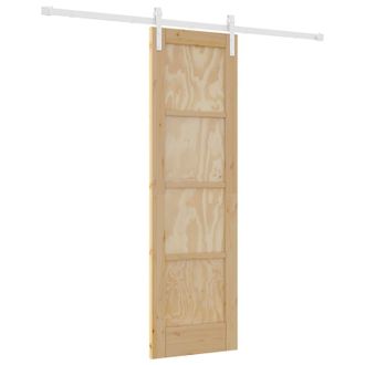 vidaXL Puerta Corredera Natural Y Blanco 61 X 198,5 Cm Vidaxl