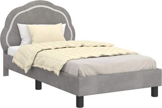 vidaXL Cama Para Ni&ntilde;os Con Cabecero Gris Claro 80 X 160 Cm Terciopelo Vidaxl