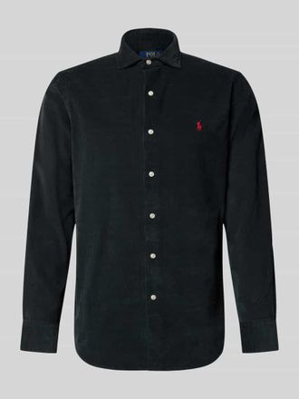 Polo Ralph Lauren Regular Fit Freizeithemd mit Logo-Stitching Modell CORDUROY in Black, Gr&ouml;&szlig;e S
