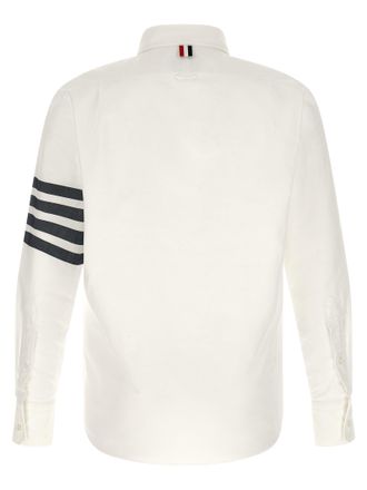 Thom Browne 4-Bar Striped Oxford Cotton Shirt - White