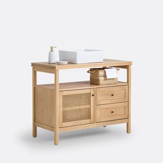 La Redoute Interieurs Wastafelmeubel van grenen en rotan L100 cm, Gabin