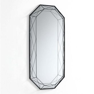 Oresteluchetta Espejo De Pared Rectangular De Metal Negro Mate Shine 120