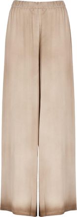 Avant Toi Wide Cut Silk Trousers with Elastic Waistband