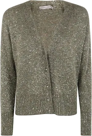 D.exterior D. EXTERIOR Soft Sequins Short Cardigan
