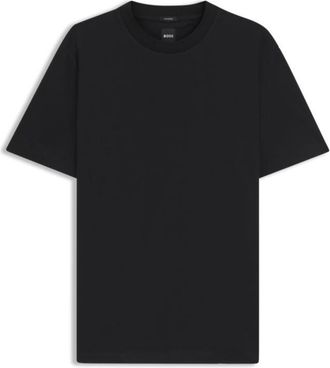 BOSS Mercerized-cotton T-shirt with micro pattern