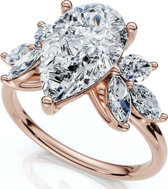 Pompeii3 Certified 3.20Ct Rayuka Pear Diamond Engagement Ring 14k Gold or Pt Lab Grown