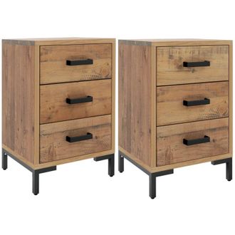 vidaXL Bedside Cabinets 2 pcs 40x30x55 cm Solid Wood Pine Vidaxl