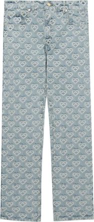 Casablanca monogram-print jeans - men - Cotton - 30 - Blue