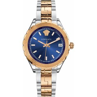 Versace Ros&eacute;goud Zilver Blauw Wijzerplaat Kwartshorloge - Dames - Horloges - Veelkleurig - ONE Size - Accessoires