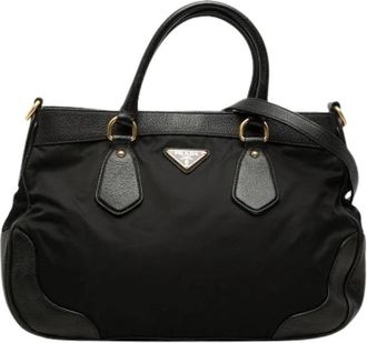 Prada Pre-owned Nylon Satchel - Dames - Vintage Handtas - Zwart - ONE Size - Nylon - Vintage