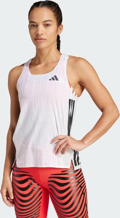 adidas adidas Performance Womens Adizero Running Singlet - White Recycled Material - Size Medium