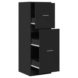 Berkfield Home Apothecary Cabinet Black 40x41x118 cm Engineered Wood | Size: 40 x 41 x 118 cm