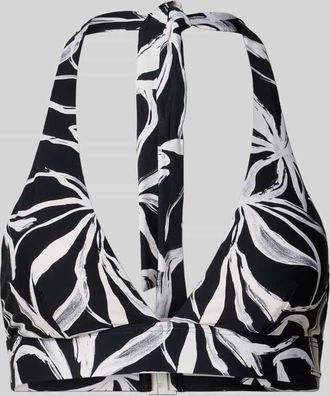 Marc O'Polo Bikini-Oberteil mit Allover-Muster in Black, Gr&ouml;&szlig;e XS