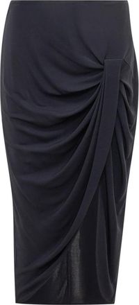 Stella McCartney Rok met wikkeleffect en satijn - Dames - Midirokken - Zwart - M - Satijn - Rokken