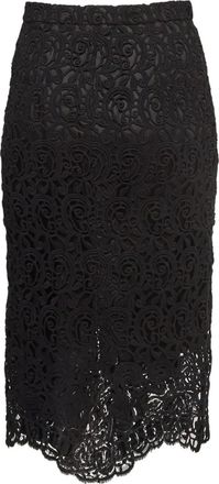 Burberry Gewelfde midi-rok met kant - Zwart