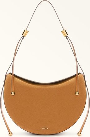 Furla Moonstone Borsa A Spalla M Toni Tabacco Marrone Camoscio Donna
