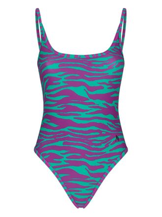 The Attico zebra-print swimsuit - women - Polyamide/Elastane/Polyamide/Elastane - M - Purple