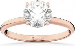 Allurez Four-Prong 14k Rose Gold Solitaire Engagement Ring Setting