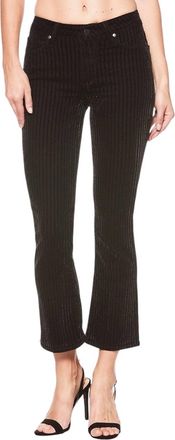 Paige Colette Crop Flare Velvet Pants In Black