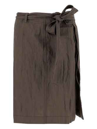 Ferragamo wrap midi skirt - women - Polyamide/Silk - 40 - Grey