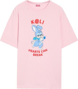 Kenzo Cartoon Printed Cotton T-shirt - Pink - XL