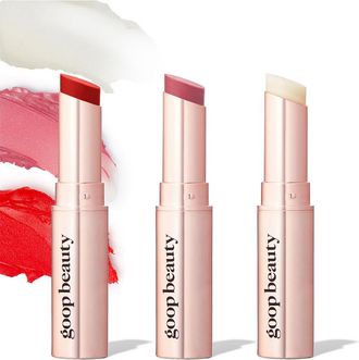 goop Clean Nourishing Lip Balm Trio - Clear, Tomato & Peony
