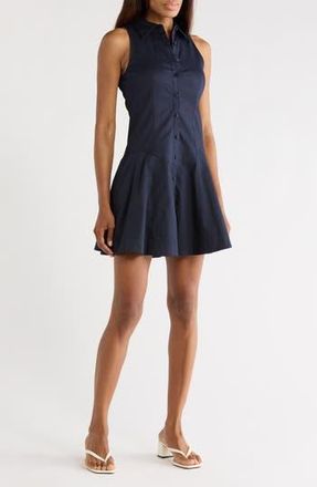 Cinq &agrave; Sept Poppy Sleeveless Stretch Twill Shirtdress in Navy at Nordstrom Rack, Size 12