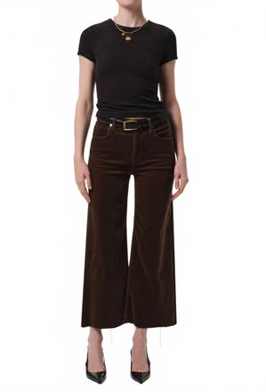 Citizens Of Humanity Lyra Wide Leg Crop Corduroy Pants In Green
