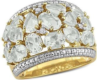 Rina Limor Gold-Plated Silver 6.02 Ct. Tw. Diamond & Green Quartz Ring