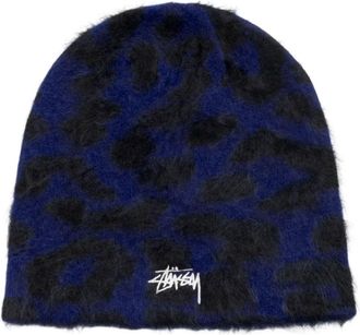 St&uuml;ssy Cashmere Leopard Skullcap Royal 1321282-ROYL