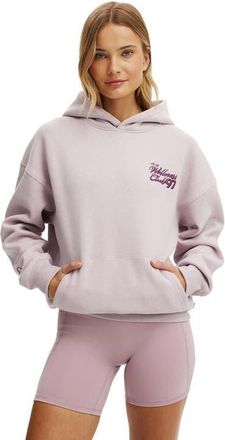 Cotton On Womens Active Plush Premium Graphic Hoodie in Dawn Pink Marle With Love at Nordstrom, Size X-Large