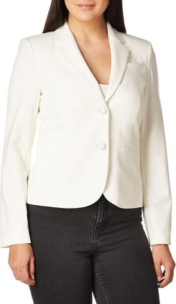 Calvin Klein Womens Two Button Lux Suit Blazer, Cream, 14