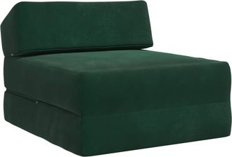 vidaXL Sof&aacute; Cama Plegable Verde Oscuro 60 X 70 X 41 Cm Tela Vidaxl