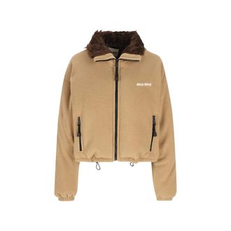 Miu Miu Logo-embroidered Fleece Jacket