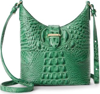 Brahmin Small Gwynne Croc Embossed Leather Crossbody Bag in Palm at Nordstrom